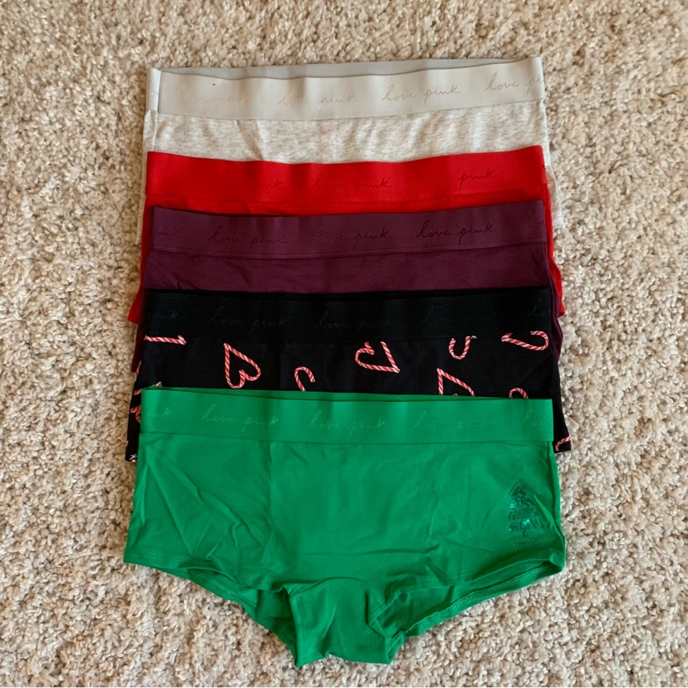 😍 VS PINK Cotton Boyshort Shortie 5 Pack